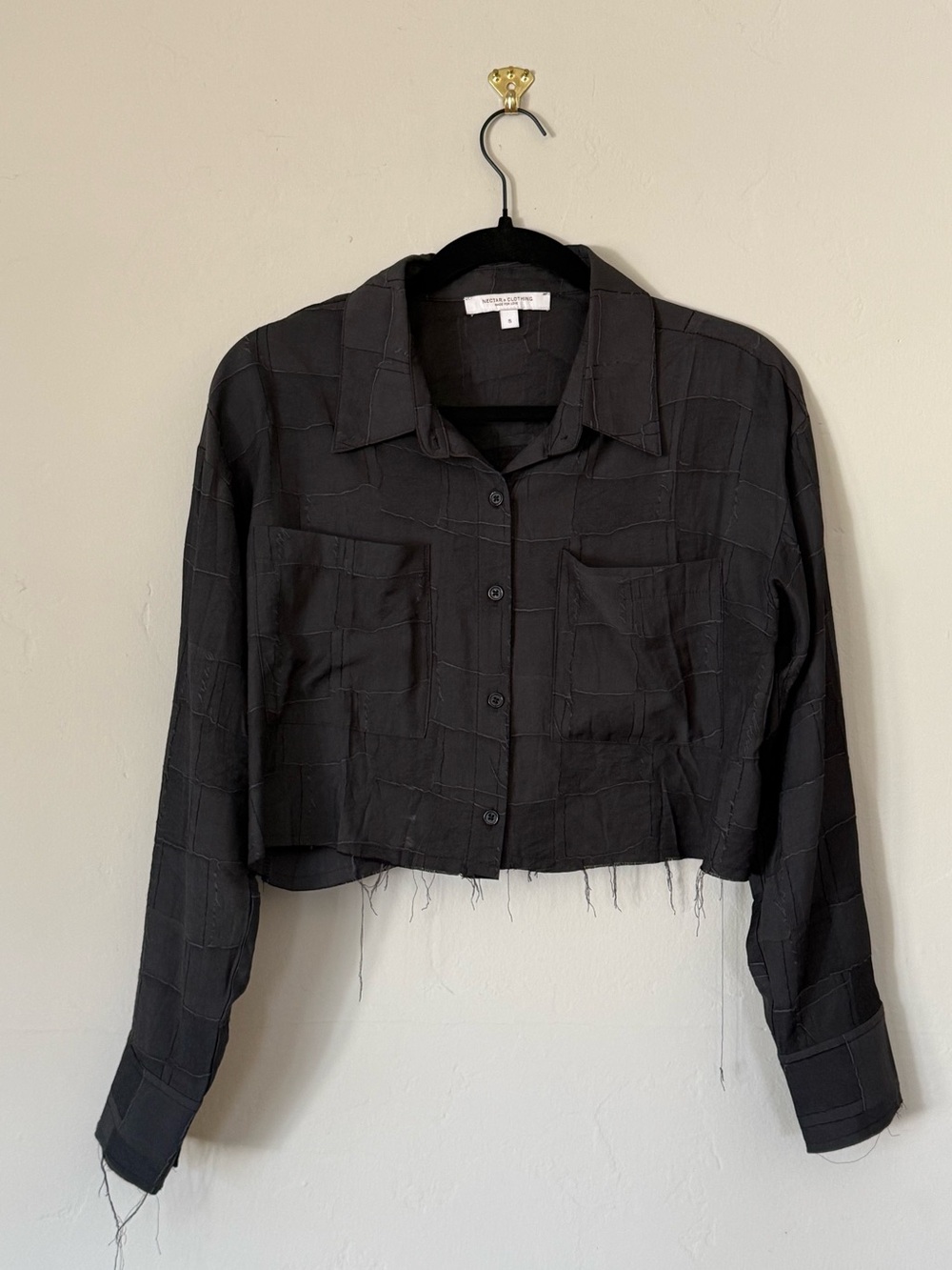 Nectar Clothing Distressed Patchwork Button Down